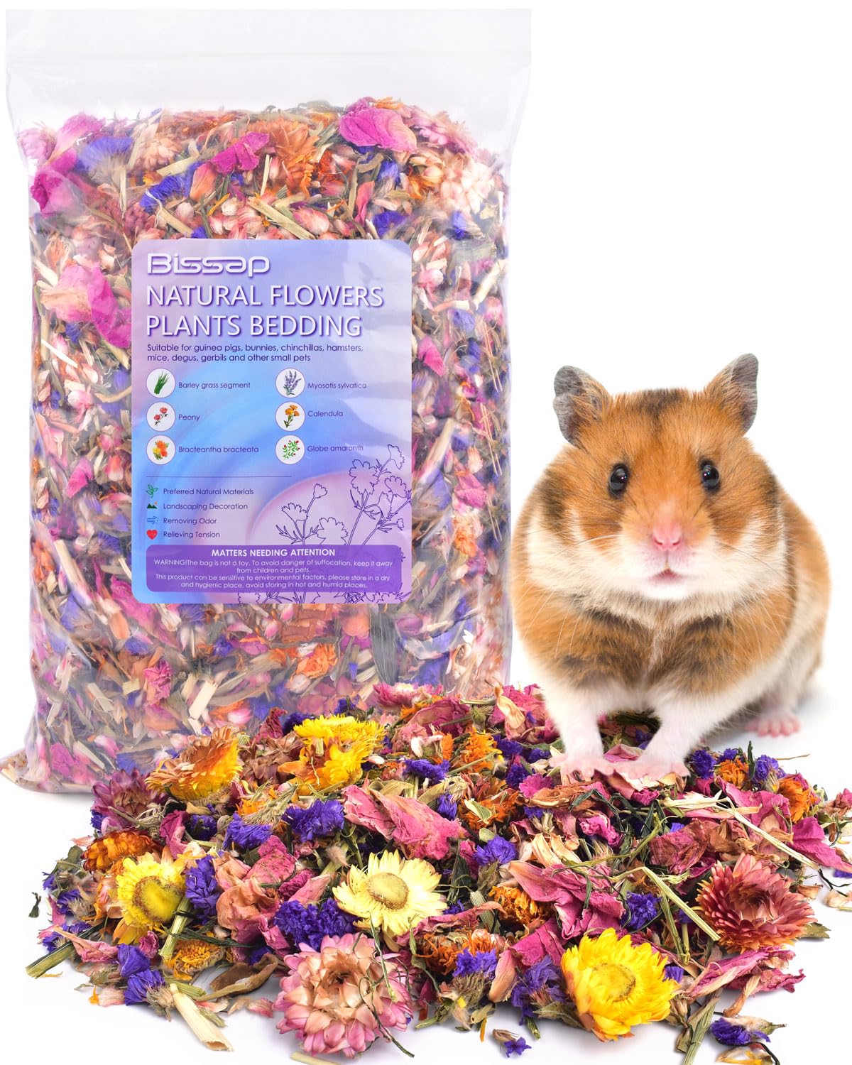Natural Floral & Herb Bedding Blend for Hamsters