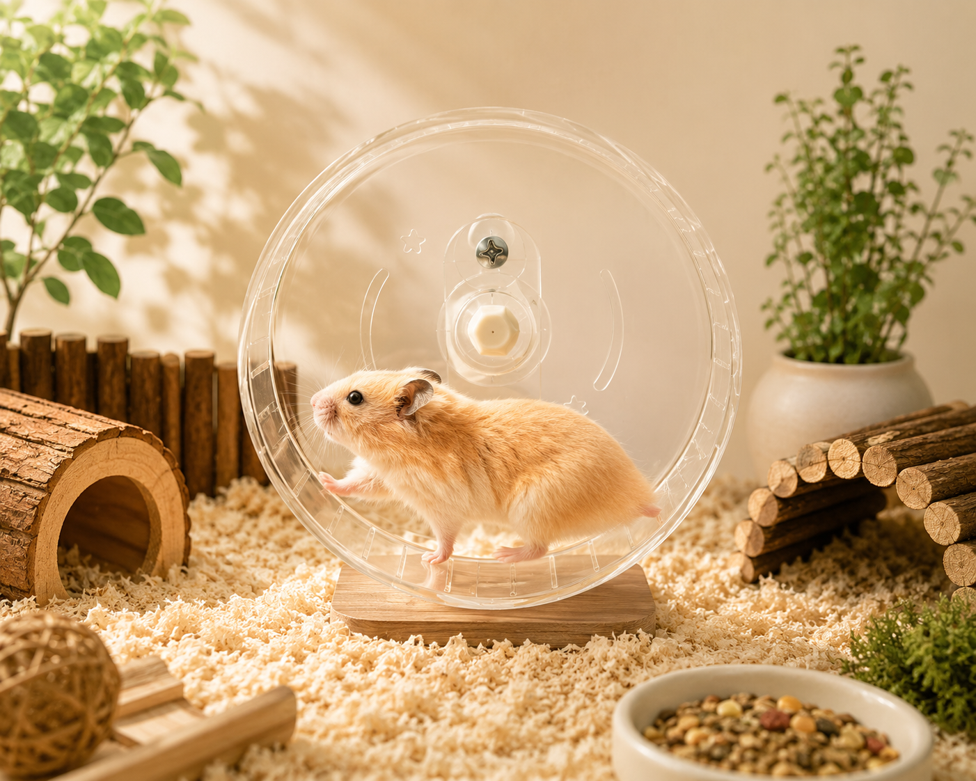 Premium Clear Acrylic Silent Hamster Wheel