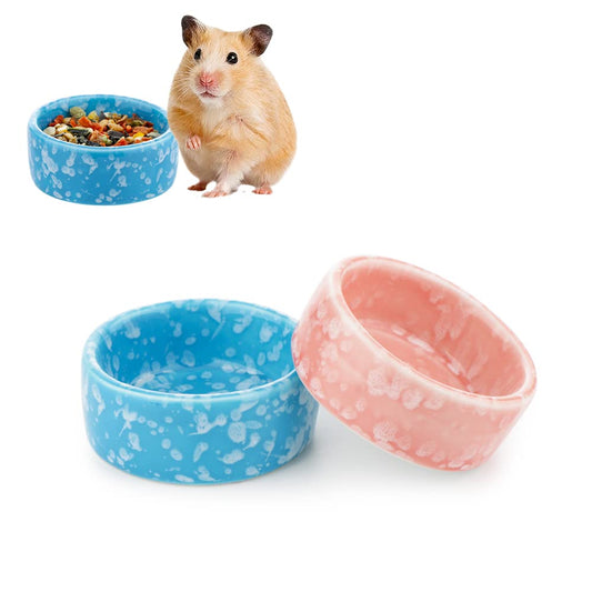 2-Pack Premium Ceramic Food & Water Bowls for Hamsters & Small Pets