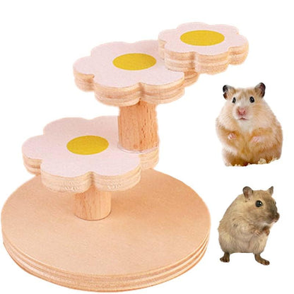 Natural Wooden Daisy Climbing Steps for Hamsters