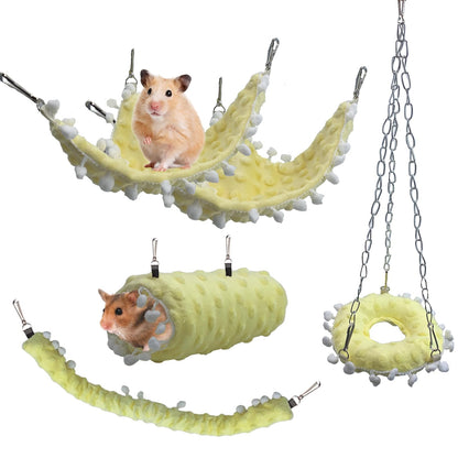 Cozy Hanging Hammock & Tunnel Set for Small Pets