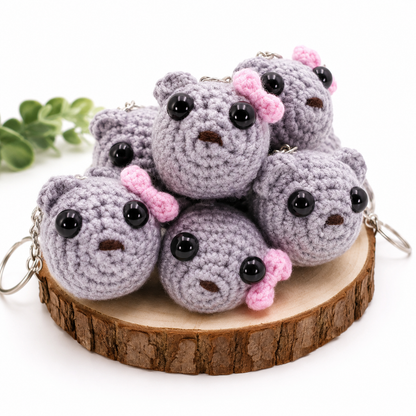 Cute Crocheted Hamster Keychain