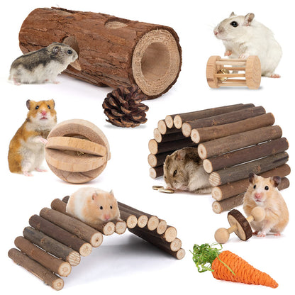 Natural Woodland Enrichment & Hideout Set for Small Pets