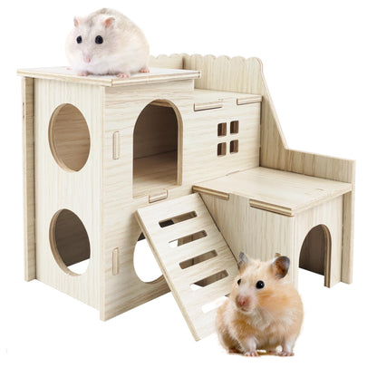 Woodland Cottage™ Two-Story Hamster House with Slide